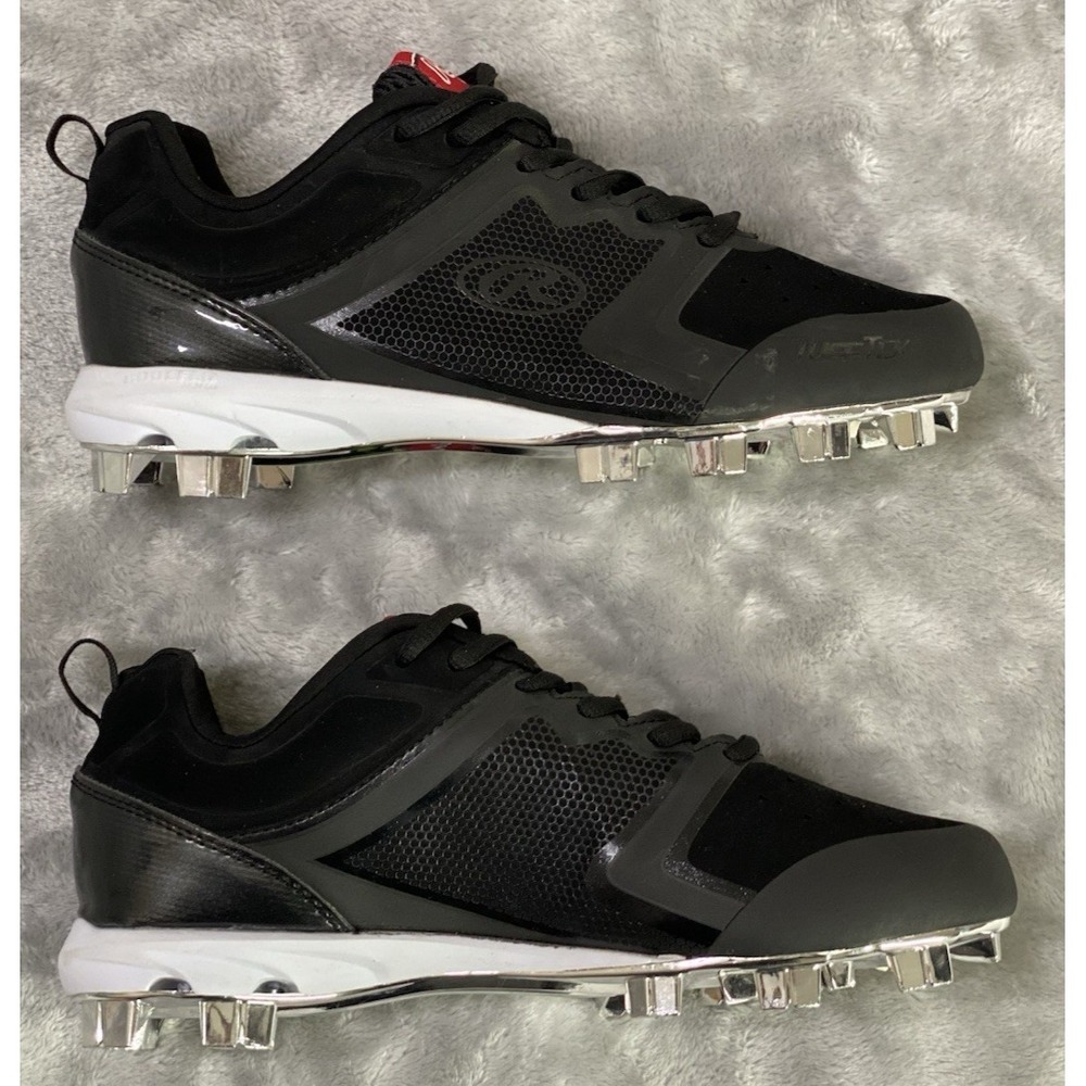 Rawlings Chrome Series Brazen Cleats Mens 7.5 Black TuffTek Baseball Multi-Sport